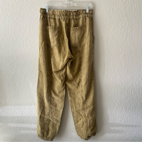 Anthropologie Rhys Utility Linen Blend Pull On Joggers Pants in Moss size small - Picture 9 of 11